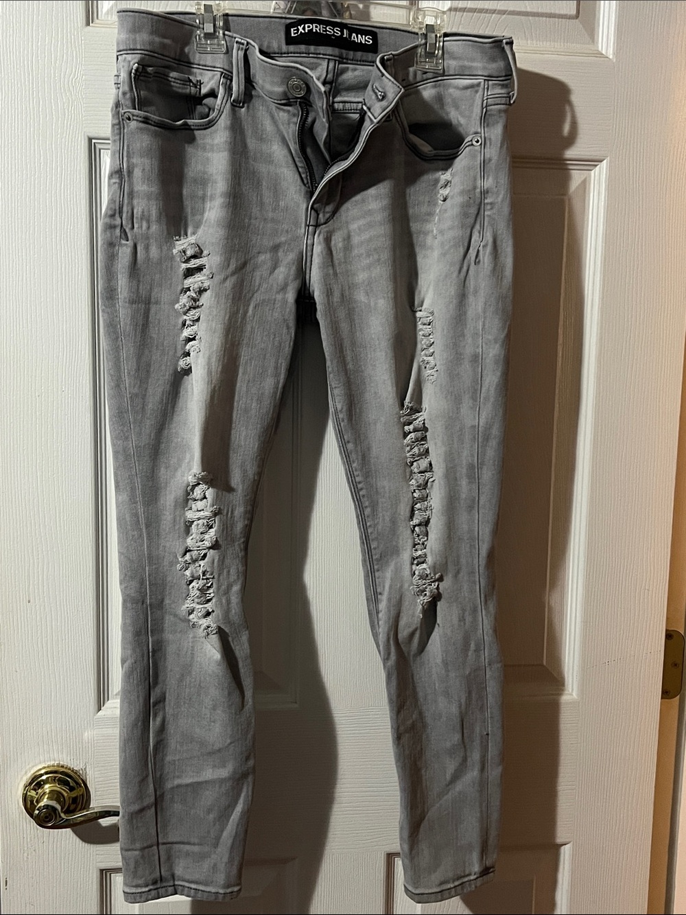 Express Gray Denim Skinny Jeans